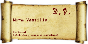 Wurm Vaszilia névjegykártya